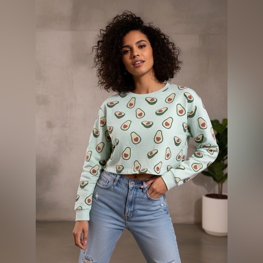 The Souled Store Avocado Love Print Women's Crop Top - Green size